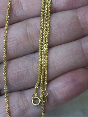 18k Yellow Gold over 925 Italy Sterling Silver Margarita Chain Necklace